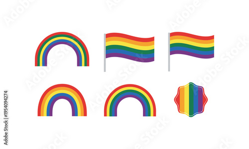 Variations of the rainbow flag symbolizing pride and diversity