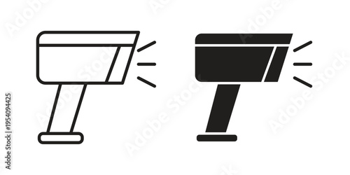 Barcode scanner icon logo vector. Set of line icons. flat designs