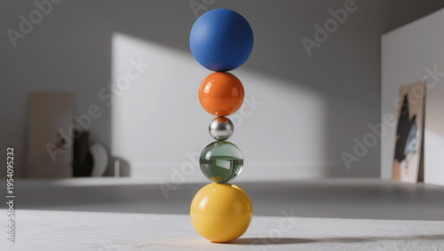 Abstract balance composition with spheres