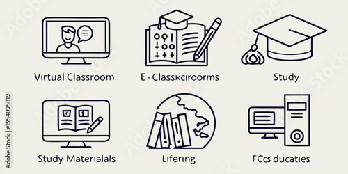 Education virtual classroom e-learning study graduation