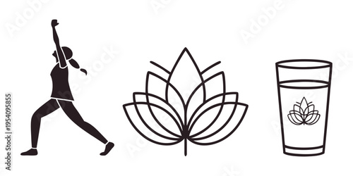 Fitness and Wellness Yoga Water lotus