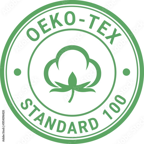 Oeko-tex standard 100 green certification seal for textile products free from harmful substances assurance seal