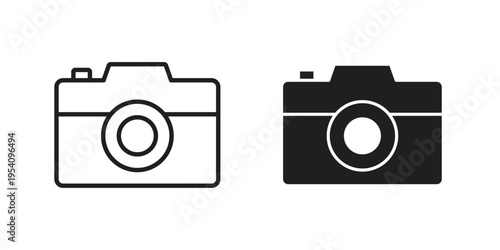 Camera icon logo vector. Set of line icons. flat designs
