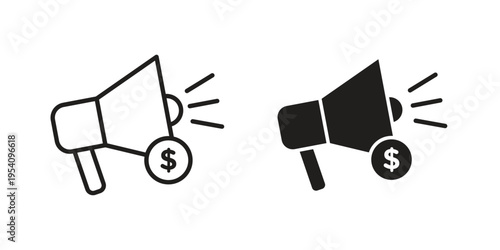 Campaign icon logo vector. Set of line icons. flat designs