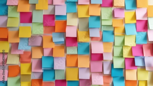 creative brainstorming, wall covered in colorful sticky notes, visualizing complex ideas, neurodivergent thinking, organized chaos, inspiration