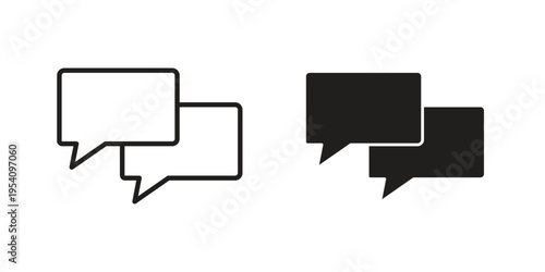 Chat bubble icon logo vector. Set of line icons. flat designs