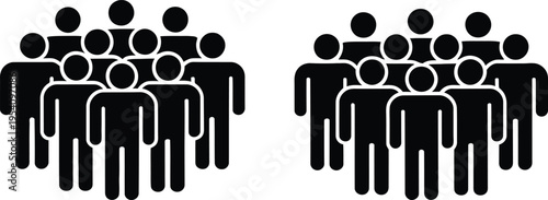 Two groups of people icons representing different team sizes or gatherings