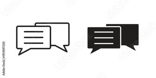 Chat icon logo vector. Set of line icons. flat designs