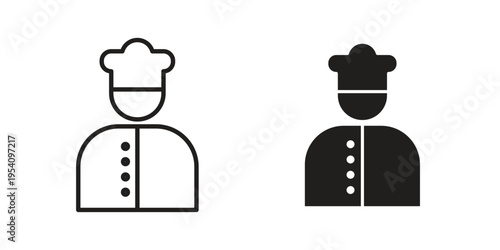 Chef icon logo vector. Set of line icons. flat designs