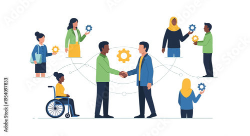 Diverse Global Team Collaboration, Partnership, and Inclusion Network with Integrated Solutions