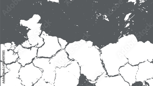 Black and white grunge paint texture background with abstract map-inspired splashes and artistic vintage design. Black and white grunge asphalt texture background with rough dirty vintage concrete .