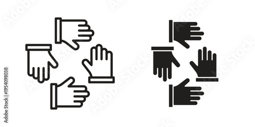 Collaboration icon logo vector. Set of line icons. flat designs