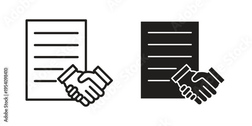 Contract icon logo vector. Set of line icons. flat designs