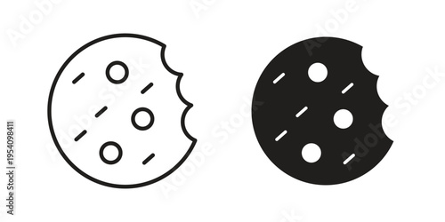 Cookie icon logo vector. Set of line icons. flat designs