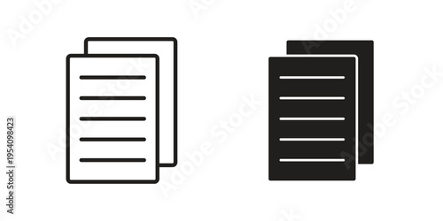 Copy icon logo vector. Set of line icons. flat designs