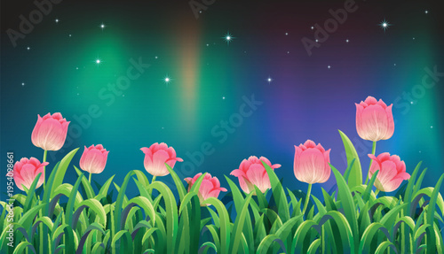 spring tulips in the sky