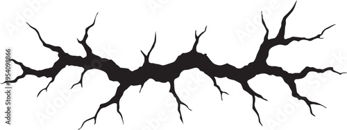 Wavy horizontal line crack texture for ground wall concrete damage fracture effect dry land vector background