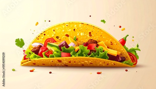 Delicious taco with fresh ingredients.