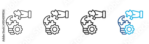 Process Improvement Icon Different Style Outline Collection Set Vector Illustration