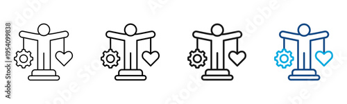 Leadership Podium Icon Different Style Outline Collection Set Vector Illustration