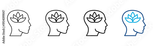 Creative Mind Icon Different Style Outline Collection Set Vector Illustration