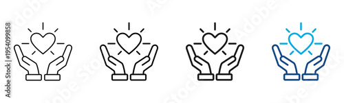 Care Support Icon Different Style Outline Collection Set Vector Illustration