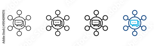 Network System Icon Different Style Outline Collection Set Vector Illustration
