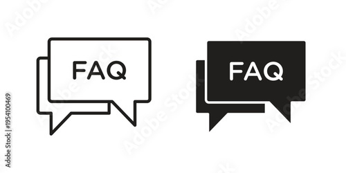 FAQ icon logo vector. Set of line icons. flat designs