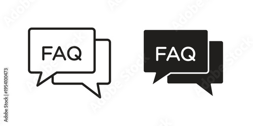 FAQs icon logo vector. Set of line icons. flat designs