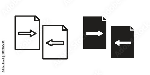 File transfer icon logo vector. Set of line icons. flat designs