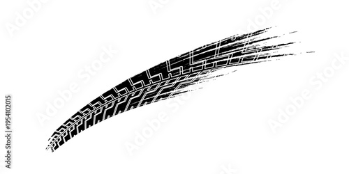 Auto tire tread grunge element. Car and motorcycle tire pattern, wheel tyre tread track. Black tyre print.