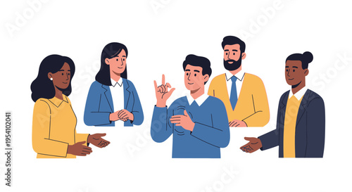 Diverse Group Communicating with Sign Language: Promoting Inclusivity & Accessibility