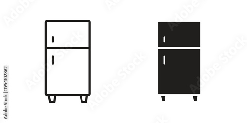 Fridge icon logo vector. Set of line icons. flat designs