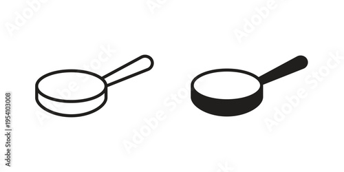 Frying pan icon logo vector. Set of line icons. flat designs