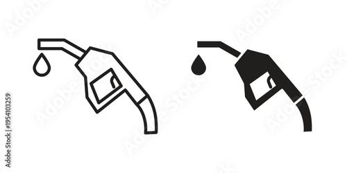Fuel icon logo vector. Set of line icons. flat designs