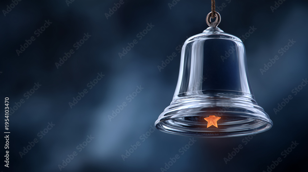 Obraz premium Glass Bell Hanging with a Small Star Inside