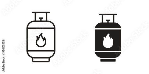 Gas cylinders icon logo vector. Set of line icons. flat designs
