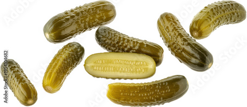 Pickles on white background dill pickles pickled cucumbers