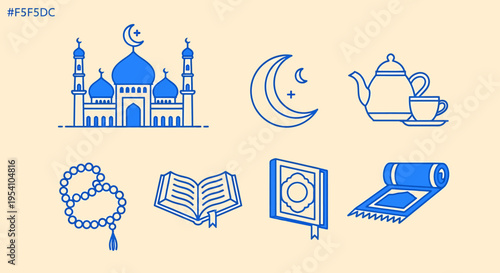 Ramadan kareem symbols and objects