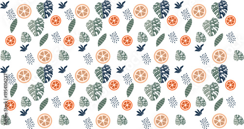 Minimalist Tropical Foliage Seamless Pattern rapport textil