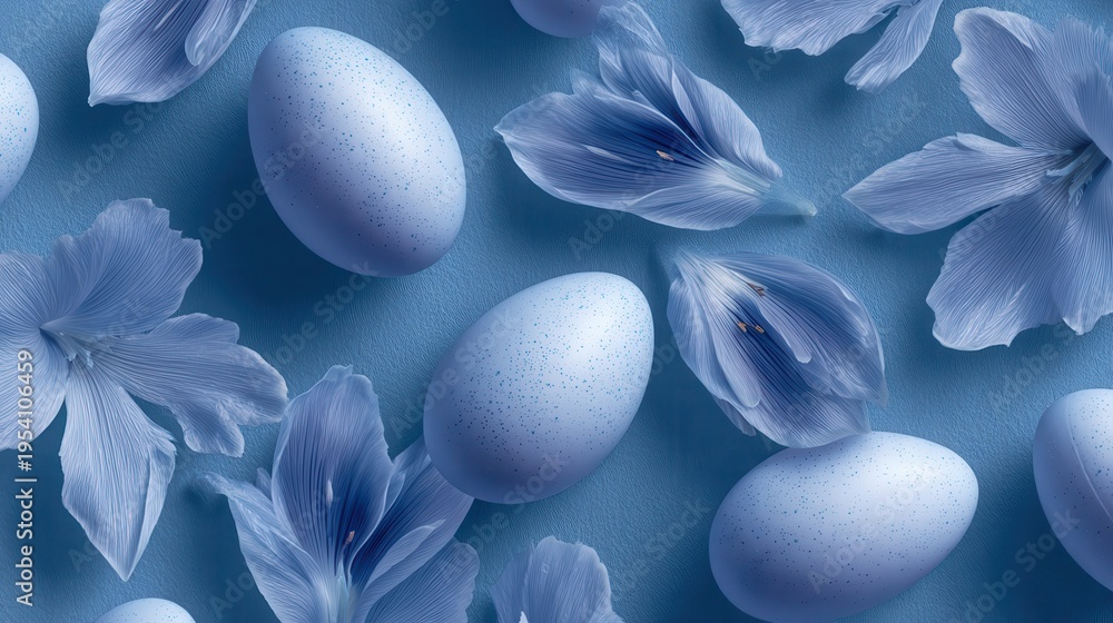 Obraz premium spring petal easter blue on a blue background