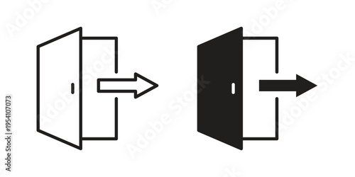 Logout icon logo vector. Set of line icons. flat designs