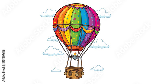 Colorful Hot Air Balloon Ride.
