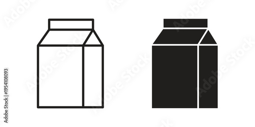 Milk carton icon logo vector. Set of line icons. flat designs