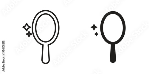 Mirror icon logo vector. Set of line icons. flat designs