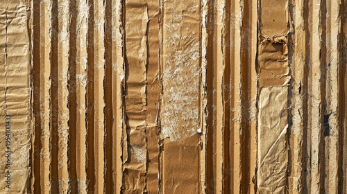 Cardboard grain texture weathered corrugated brown surface natural recycled material organic patterns vertical ridges worn edges sustainable eco background