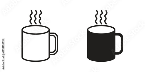 Mug icon logo vector. Set of line icons. flat designs