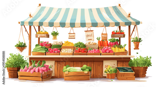 Spring Farmers Market Fresh Produce Stand Local Agriculture