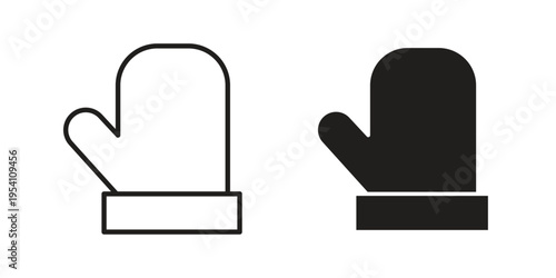 Oven mitt icon logo vector. Set of line icons. flat designs