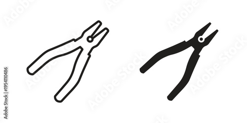Pliers icon logo vector. Set of line icons. flat designs